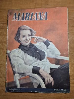 revista pentru femei - mariana - 15 martie 1941- rochie cu bolero , moda, articolul - tinerete , coafuri foto