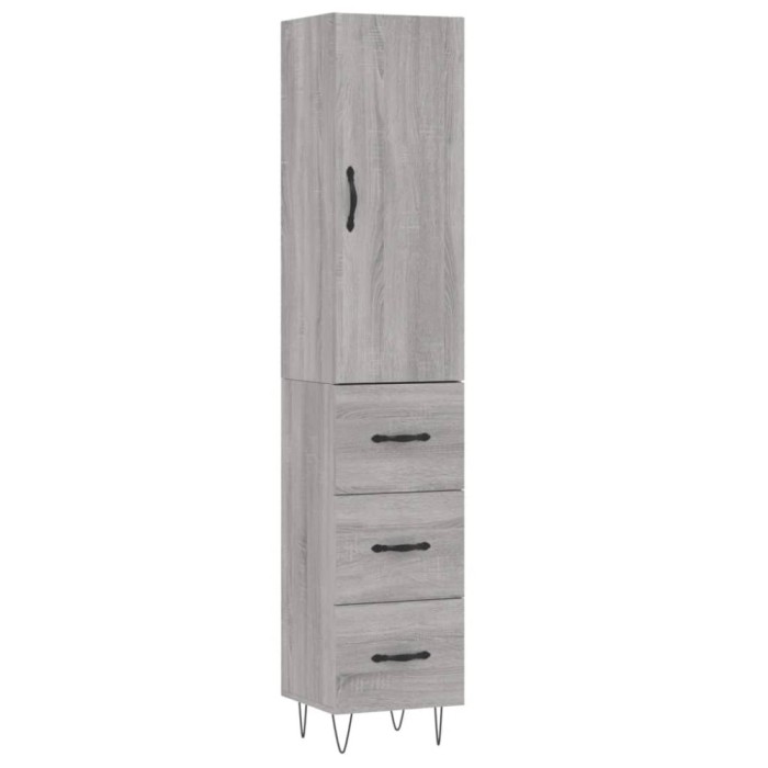Dulap inalt, gri sonoma, 34,5x34x180 cm, lemn prelucrat