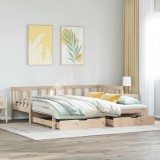 VidaXL Pat de zi cu extensie și sertare fără saltea, 90x190 cm