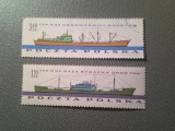 2 Timbre Polonia 1961 - Vapoare , val.1.55z nestamp. , si val.3.40z stampilat