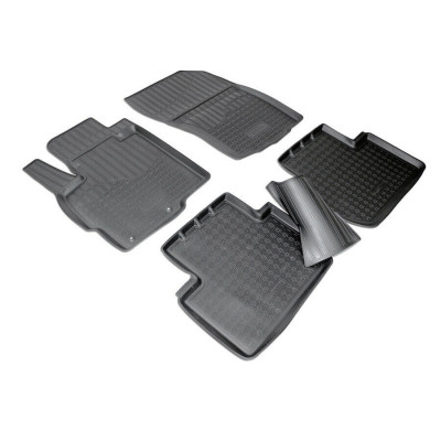 Set de 5 covorase cauciuc 3D stil tavita premium pentru Mitsubishi Outlander 2,II, Citroen C-Crosser, Peugeot 4007 2006-2013 foto