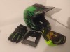 Casca Moto Enduro ATV + Ochelari + Manusi + Cagula, Marimi S-XL, ABS, ECE