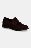 Gant mocasini din piele intoarsa Gracelyn femei, culoarea bordo, cu toc plat, 29573715 G553