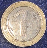 BULGARIA 1 LEV 2002 BIMETAL, 7g. / 24,5 mm./ MONEDA DIN POZE, Europa