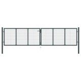 vidaXL Poartă de grădină din plasă, oțel galvanizat, gri, 400x75 cm