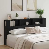 vidaXL Tablă de pat cu sertar Stejar negru 200 x 18,5 x 104,5 cm