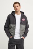 Hollister Co. geaca barbati, culoarea gri, de tranzitie, KI332-4146