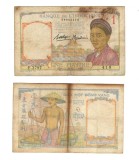 Indochina Franceza 1936 - 1 piastre, uzata