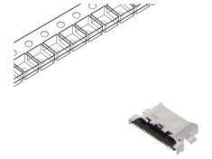 Soclu USB C pentru PCB SMT 16 pini orizontali USB 3.0