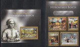 Centrafricana 2013 - Picturi de Hieronymus Bosch, Bloc+Colita, MNH
