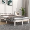 VidaXL Cadru de pat, alb, 120x200 cm, lemn masiv de pin