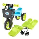 Cumpara ieftin Bicicleta fara pedale Funny Wheels Rider YETTI SUPERPACK 3 in 1 Blue/Lime