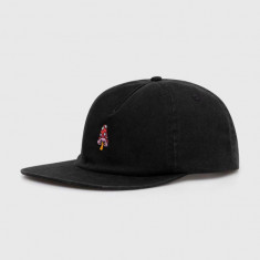 Quiksilver șapcă de baseball din bumbac culoarea negru, modelator