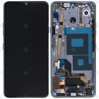 LG G7 ThinQ (G710EM) Unitate de afișare completă gri platină ACQ90244553 foto