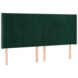 Cumpara ieftin Tablie pat cu aripioare verde inchis 183x16x118/128 cm catifea