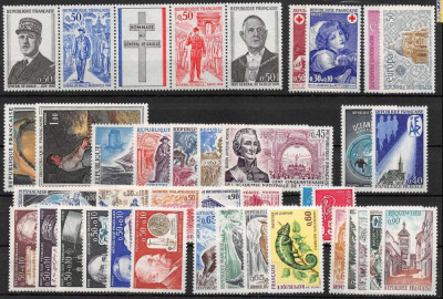 C2908 - Franta 1971 - lot timbre nestampilate MNH,anul complet foto