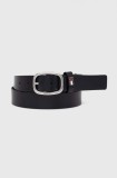 Tommy Jeans curea de piele femei, culoarea albastru marin, AW0AW15836