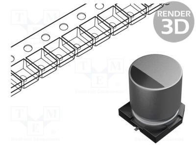 Condensator hibrid Panasonic 33&amp;micro;F 80V SMD ZA ESR 36m&amp;Omega; 10000h foto