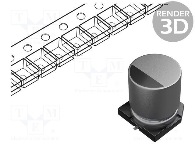 Condensator hibrid Panasonic 33&micro;F 80V SMD ZA ESR 36m&Omega; 10000h