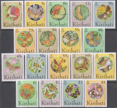 Timbre cu fluturi din Kiribati foto
