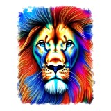 Sticker decorativ Leu American, Multicolor, 70 cm, 11772ST