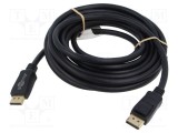 Cablu DisplayPort Goobay 5m negru, mufă DisplayPort - DisplayPort, 8K, HDR, certificat VESA