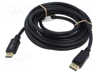 Cablu DisplayPort Goobay 5m negru, mufă DisplayPort - DisplayPort, 8K, HDR, certificat VESA foto