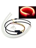 Lumini Lampi spate Rosii cu semnalizare secventiala tip Neon Flexibil 60 cm DRL-60AG-FLOW-RED
