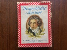 Muzicieni compozitori celebrii nemuritori unsterbliche musiker portrete 32 carti de joc educativ pentru copii cu prospect DDR 1962 germany