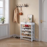 Standregal Boppeelo 94x75x30 cm Wei&szlig; [en.casa]