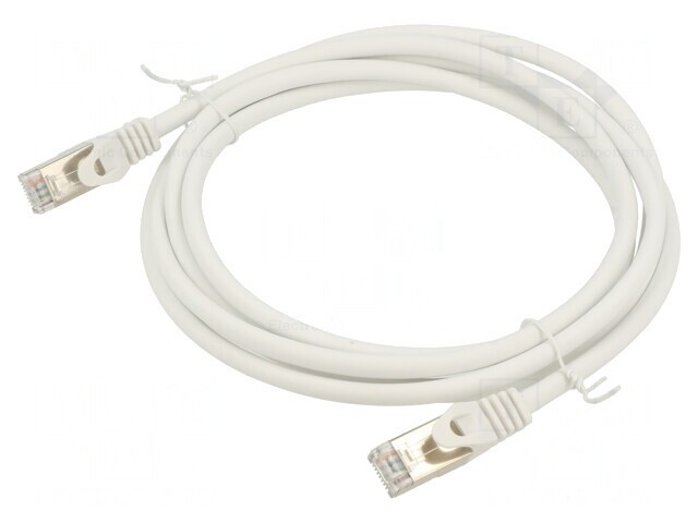 Patch cord S/FTP Cat6a alb 2m LSZH aurit