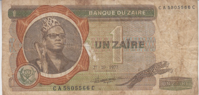 M1 - Bancnota foarte veche - Zair - 1 zaire foto