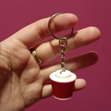 Breloc Filtru de Aer Rosu cu Alb , Breloc Auto 3D pentru Chei