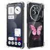 Husa antisoc pentru nothing phone (3a) pro - airbag tpu, col&Egrave;uri ranforsate- butterfly roz