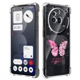 Husa antisoc pentru nothing phone (3a) pro - airbag tpu, col&Egrave;uri ranforsate- butterfly roz