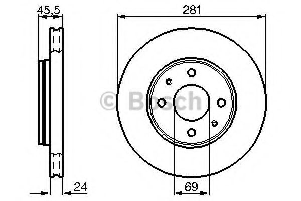 Disc frana VOLVO S40 I (VS) (1995 - 2004) BOSCH 0 986 479 B37