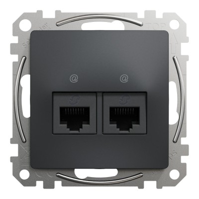 Priza dubla RJ45 UTP CAT6 Schneider Sedna antracit SDD114462 foto