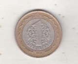 bnk mnd Turcia 1 lira 2010 , bimetal