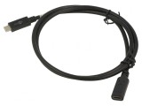 Cablu USB 3.2 USB-C la USB-C 1m Negru, Goobay