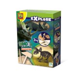 Set creativ Dino si excavarea scheletului 2 in 1 - Triceratops, SES Creative