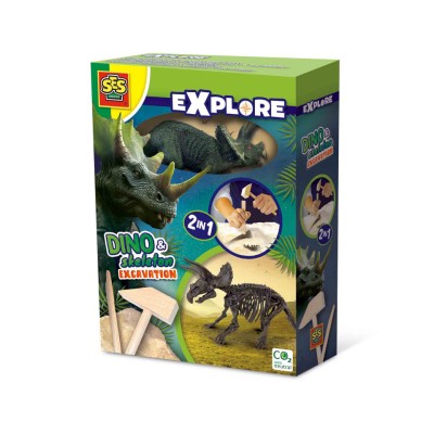 Set creativ Dino si excavarea scheletului 2 in 1 - Triceratops foto
