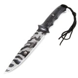 Cutit de vanatoare 32 cm Full Tang, model Black Legion Style, maner ergonomic, teaca inclusa