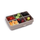 Cutie Snack Melii 6 Compartimente Divizor Detasabil Plastic Sigur Alimentar Gri Imprimeu Animalute