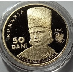Rom&acirc;nia, 50 Bani 2021, Tudor Vladimirescu, Proof.
