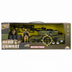 Set vehicul militar cu figurine, Hero Combat, Tanc