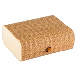 Cutie Depozitare Bambus, Forme Geometrice, Maro, 24x18.5x9.5cm