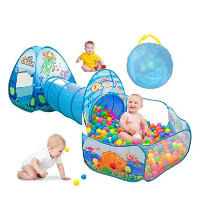 Loc de joaca 3 in 1 Marine: Cort, tunel si piscina foto