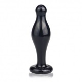 Dop Anal Sticla Glass Romance Negru 11cm, Unisex, Hipoalergenic, Suprafata Neteda