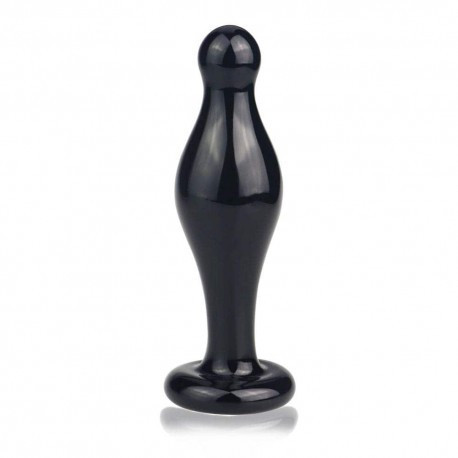 Dop anal din sticla Glass Romance 11 cm negru