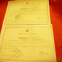 2 Diplome Premiul I Liceul real-umanist nr.!0 Bucuresti 1975 si 1976